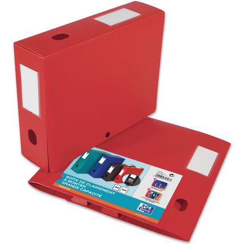 Boite Oxford Memphis 24x32 Dos 80mm Polypro à Plat - Rouge