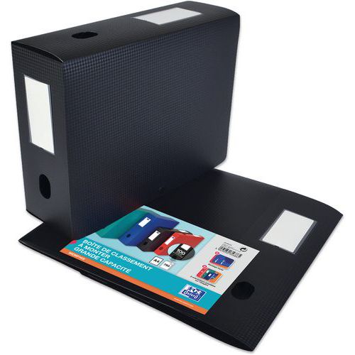 Boite Oxford Memphis 24x32 Dos 100mm Polypro à Plat - Noir