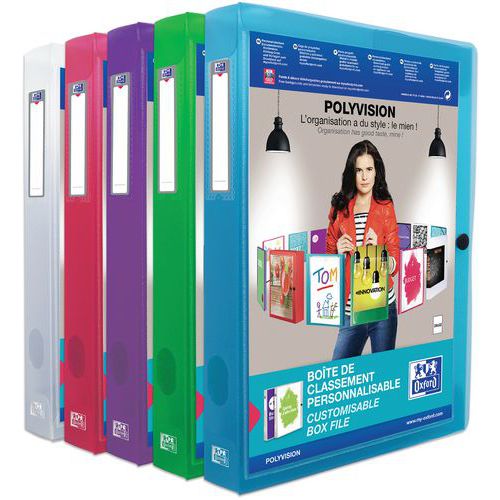 Boite Oxford Polyvision 24x32 Dos 40mm Polypro - Assorti