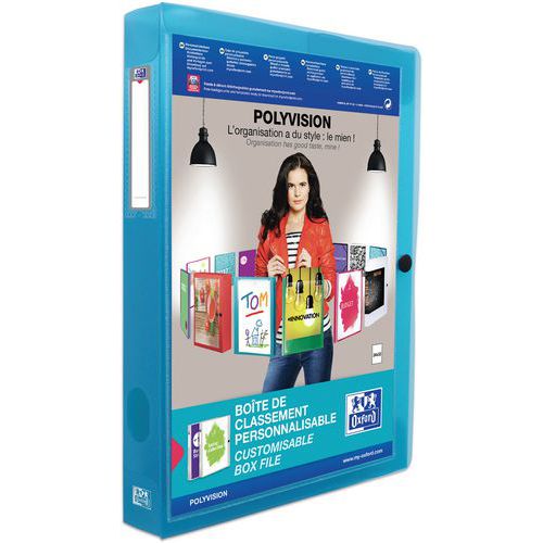Boite Oxford Polyvision 24x32 Dos 40mm Polypro - Bleu