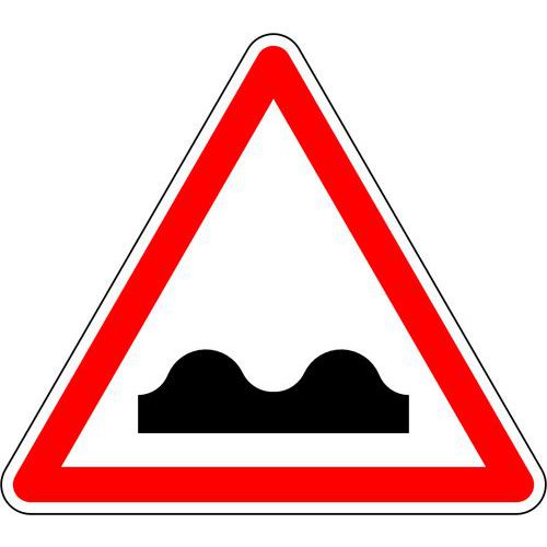 Kelias - Panneau Signalisation A2a Dos d'âne - Triangle 500mm Classe 2 - Sécurité Routière