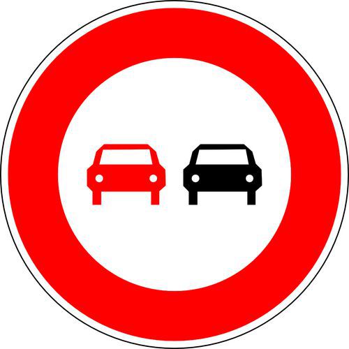 Kelias - Panneau Signalisation B3 Interdiction de Dépasser Rond Aluminium 650mm Classe 2