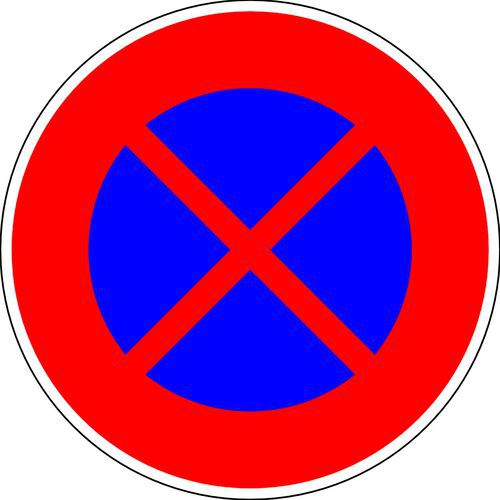 Kelias - Panneau Arrêt Stationnement Interdit B6d - Rond 450mm Aluminium Classe 2 - Signalisation Voirie