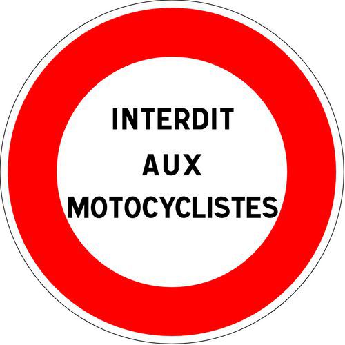 Kelias - Panneau Signalisation B19 Interdictions Rond Aluminium 450mm Classe 2