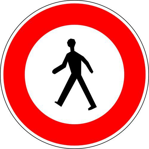 Kelias - Panneau Signalisation B9a Accès Interdit Piétons Rond Aluminium Ø 650mm Classe 2