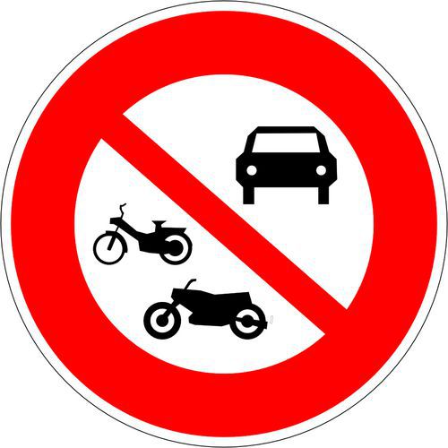 Kelias - Panneau Rond B7b Accès Interdit Tous Véhicules - Aluminium 450mm Classe 2