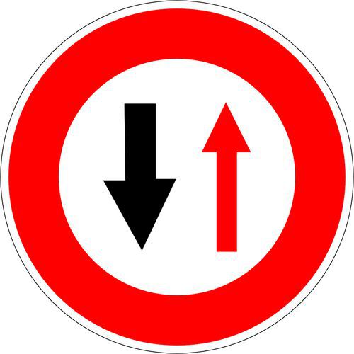 Kelias - Panneau Signalisation B15 Sens Inverse - Rond 650mm Classe 1 - Voirie