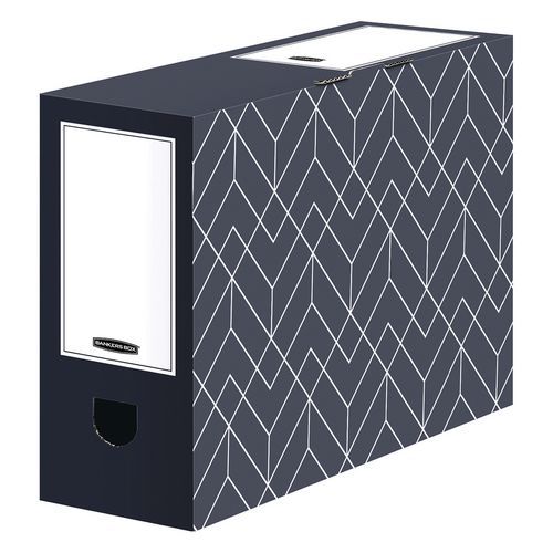 Lot de 5 - Boîte D'archives Déco - L 100 Mm - Bleu Nuit - Bankers Box