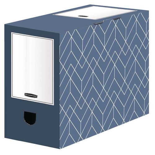 Bankers Box - Boîte d'archives Déco 150mm Bleu Ardoise - Carton Recyclé 100% - Format A4 - Classement M4