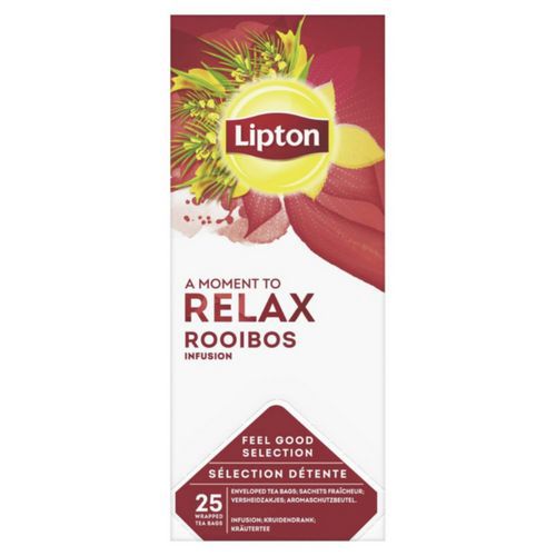 Lipton - Thé Rooibos - 6x25 sachets - Saveur Naturelle - Idéal pour une Pause Détente