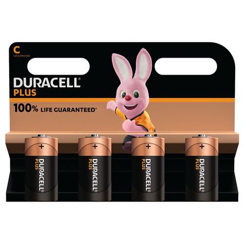 Duracell 4 Pile Alcaline C Plus 100 % - 4 Unités - Duracell