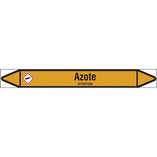 Brady - Marquage tuyauterie Azote sur rouleau - Jaune 250x3300mm - Signalétique de sécurité durable