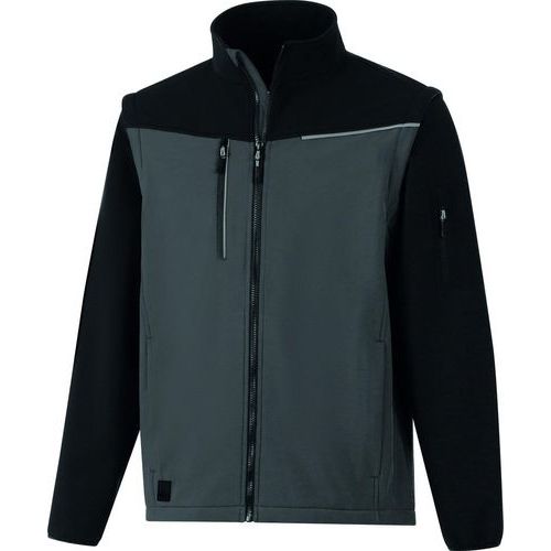 Delta Plus - Veste Softshell 2 en 1 SOCCIA Gris Foncé Noir Taille XL - 95% Recyclé - Éco-responsable