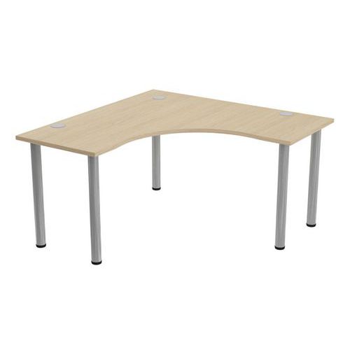 MBA - Bureau symétrique Tubo 140x140 cm Chêne Alu - Éco-responsable - Garantie 10 ans