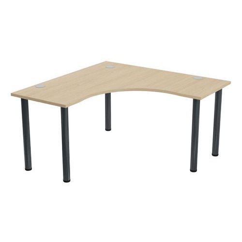 MBA - Bureau symétrique Tubo 140x140 cm Chêne Anthracite - Éco-responsable, PEFC, 10 ans garantie