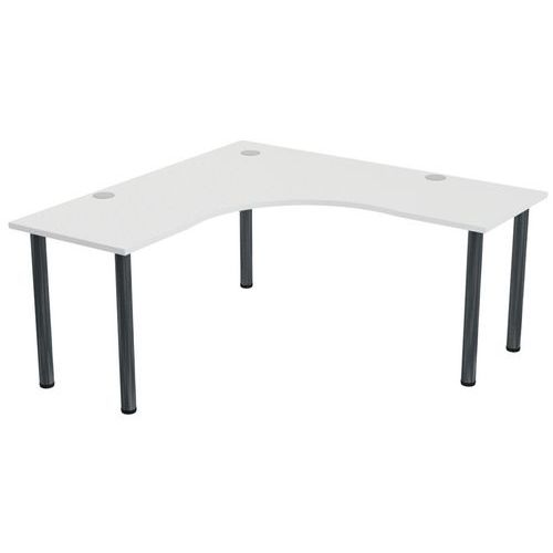 MBA - Bureau symétrique Tubo 160x160 cm Blanc Anthracite - Éco-responsable - 10 ans garantie