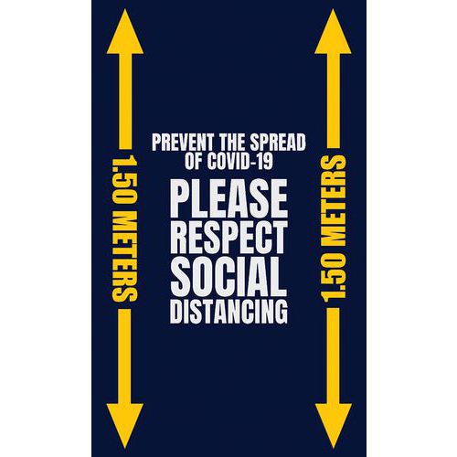 Tapis Keep Distance Bleu - 90 Cm X 150 Cm - Anglais