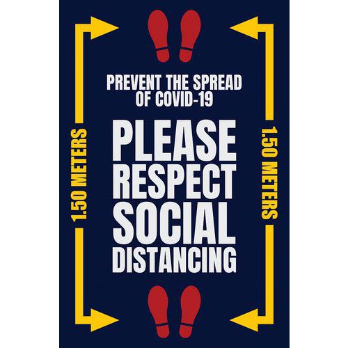 Tapis Keep Distance Bleu - 120 Cm X 180 Cm - Anglais