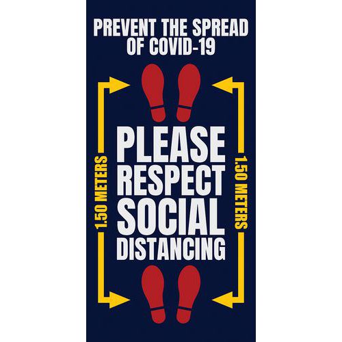 Tapis Keep Distance Bleu - 120 Cm X 240 Cm - Anglais