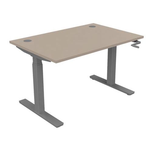 Bureau Haut.réglable Manivelle Evo 120x80 Cm Argile/alu