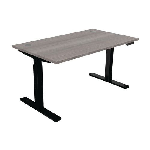 Bureau Haut.réglable Ã‰lectr. Evo 140x80 Cm Cèdre/noir