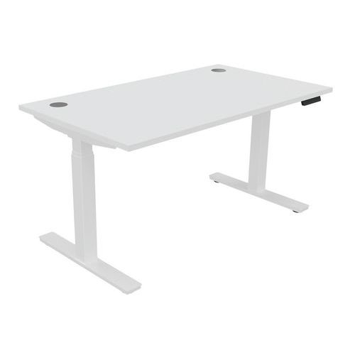 Bureau Haut.réglable Électr. Evo 140x80 Cm Blanc/blanc