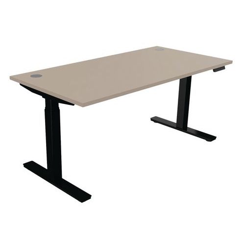 Bureau Haut.réglable Électr. Evo 160x80 Cm Argile/noir