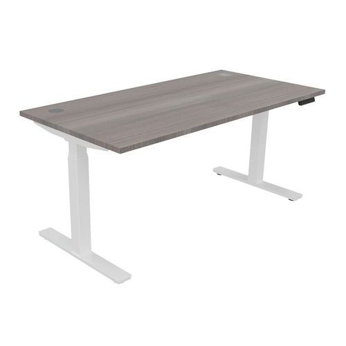 Bureau Haut.réglable Ã‰lectr. Evo 160x80 Cm Cèdre/blanc