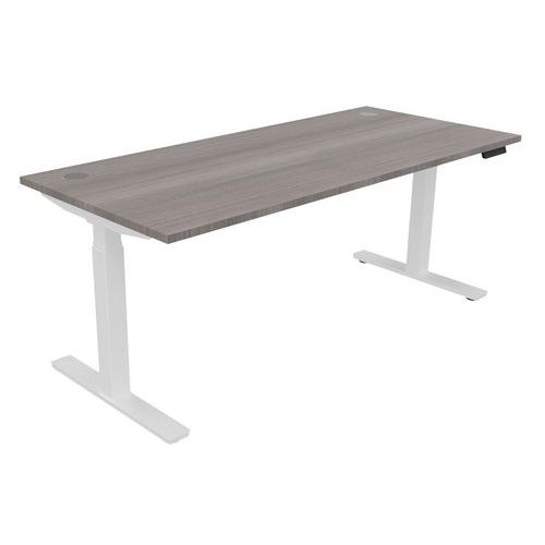 Bureau Haut.réglable Ã‰lectr. Evo 180x80 Cm Cèdre/blanc