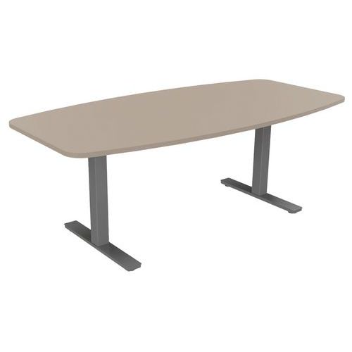 Table Tonneau Haut.réglable Ã‰lectr. Evo 200x100 Cm Argile/alu