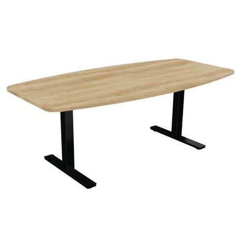 Table Tonneau Haut.réglable Ã‰lectr. Evo 200x100 Cm Chêne Vieilli/noir