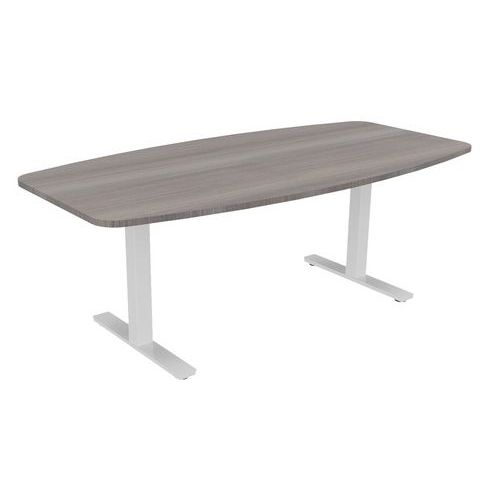 Table Tonneau Haut.réglable Ã‰lectr. Evo 200x100 Cm Cèdre/blanc