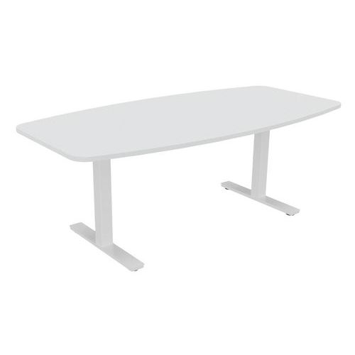 Table Tonneau Haut.réglable Ã‰lectr. Evo 200x100 Cm Blanc/blanc