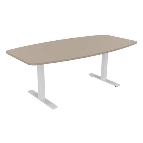 Table Tonneau Haut.réglable Ã‰lectr. Evo 200x100 Cm Argile/blanc