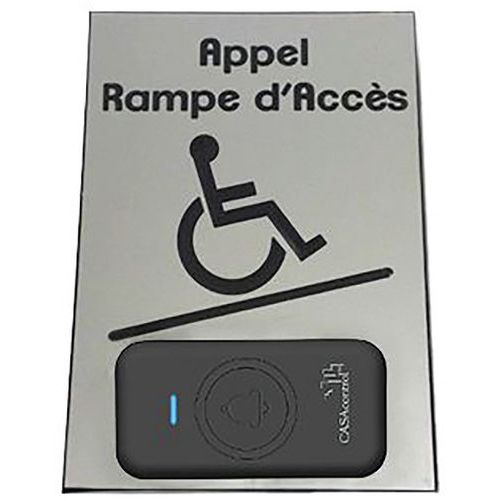 Handinorme - Carillon d'appel DESIGN Vertical pour rampe d'accès - 150m portée - PVC - Fixation à coller - Accessibilité handicapé