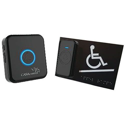 Handinorme - Carillon d'appel Braille Noir pour Rampe d'Accès Mobile - Portée 150m - Accessibilité Handicapés