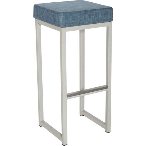 Tabouret De Bar Kubo Bar Acier Blanc Linen Bleu