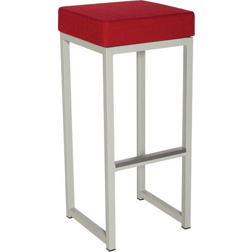 Tabouret De Bar Kubo Bar Acier Blanc Linen Rouge