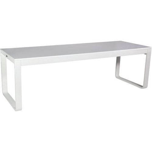 Table Pliante 230x80xh74cm Aluminiumblanc Mélamine Blanc