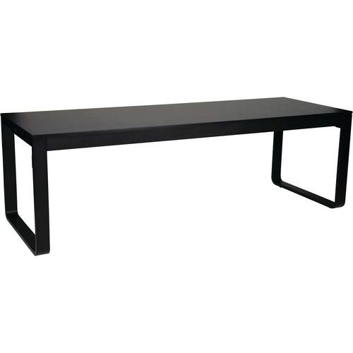 Table Pliante 230x80xh74cm Aluminium Noir Mélamine Noir