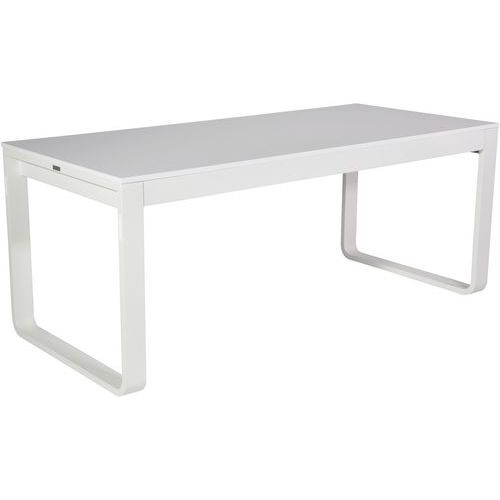 Table Pliante 180x80xh74cm Aluminium Blanc Mélamine Blanc