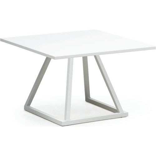Table Lounge 70x70x45cmaluminium Blanc Mélamine Blanc