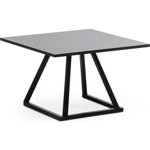 Table Lounge 70x70x45cmaluminium Noir Mélamine Noir