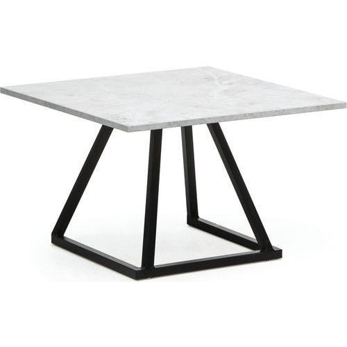Table Lounge 70x70x45cm Noir Mélamine Marble White