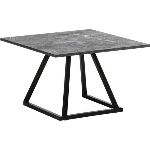 Table Lounge 70x70x45cmaluminium Noir Mélamine Noir