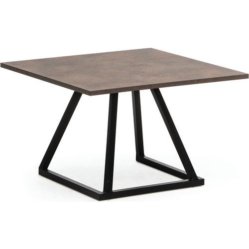 Table Lounge 70x70x45cmaluminium Noir Mélamine Ferru