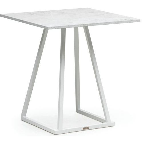 Table Linea Dinner 70x70x74cm Blanc Mélamine Marble White