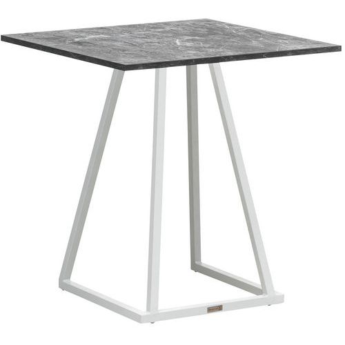 Table Linea Dinner 70x70x74cm Blanc Mélamine Marble Grey