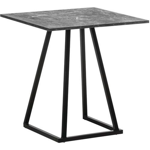 Table Linea Dinner 70x70x74cm Noir Mélamine Marble Grey