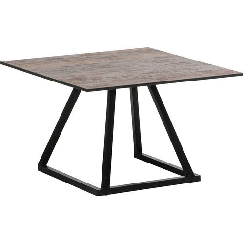 Table Linea Loungenoir70x70x45cm Compact Rust